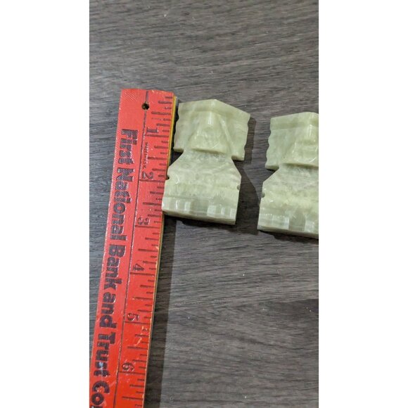 Hand-Carved Light Green Alabaster  Marble Mayan inspired Tiki  Figurines 2.5" - Picture 7 of 7